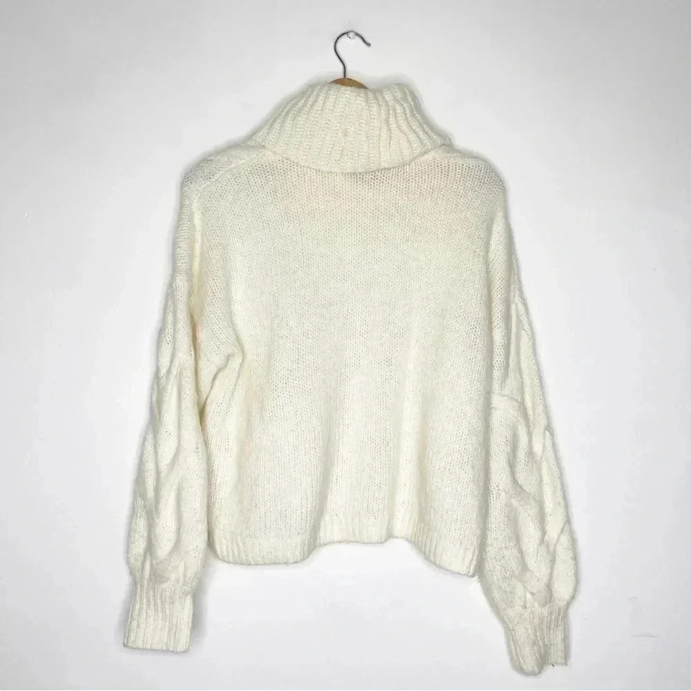 Madewell Somervell Modern Cable Turtleneck Sweater Size Small - Picture 7 of 7
